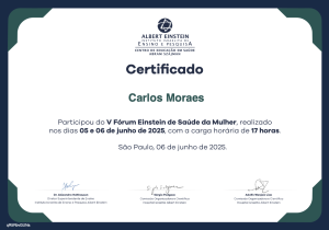 Dr. Carlos Moraes, participou do V Fórum Einstein de Saúde da Mulher, realizado em junho de 2025.
